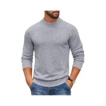Suéter Masculino Gola Alta Canelado De Malha Grossa Slim Fit Quente Casual