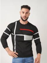 Suéter Masculino gola redonda tricô Suéter Masculino gola redonda tricô