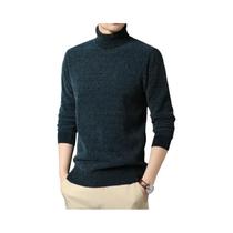 Suéter Masculino Grosso E Quente De Gola Alta, Pulôver De Lã Tricotado, Tamanhos 3XL 4XL, Casual