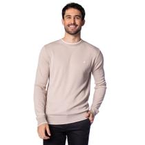 Suéter Masculino John Sailor Tricot Liso Bege/Branco Suéter Masculino John Sailor Tricot Liso Bege/Branco