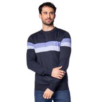 Suéter Masculino John Sailor Tricot Listras Marinho/Azul Suéter Masculino John Sailor Tricot Listras Marinho/Azul