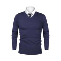Suéter Masculino Leve De Lã Com Gola V, Casual E De Negócios, Estampa De Animais, Para Atividades Ao