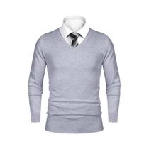 Suéter Masculino Leve De Lã Com Gola V, Casual E De Negócios, Para Atividades Ao Ar Livre E Clima