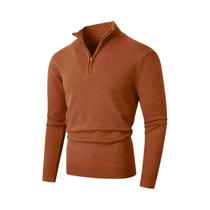 Suéter Masculino Leve De Lã Com Zíper, Gola Alta, Casual, Cor Sólida, Cardigã Quente Para