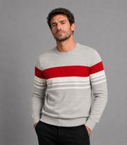 Suéter Masculino Listrado Tricot Diametro Cinza Suéter Masculino Listrado Tricot Diametro Cinza