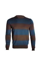 Suéter Masculino Menzo Listrado Azul E Marrom