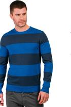 Suéter Masculino Menzo Listrado Azul