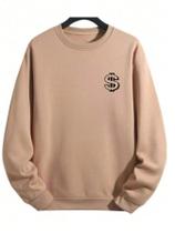 Sueter Masculino Moletom Casual Confortavel Estampado Blusa de Frio Quente Estiloso