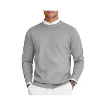 Suéter Masculino Oversize Com Gola Redonda, Manga Longa, Leve, Em Cor Sólida, Estilo Streetwear