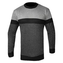 Suéter Masculino Poliamida Gola Redonda Manga Longa Slim