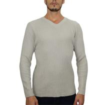 Suéter Masculino Pulôver Tricot Chenille Decote V Conforto