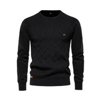 Suéter Masculino Quente De Tricô Gola Redonda Manga Longa Cor Sólida Moda Inverno AIOPESON