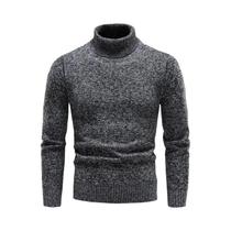Suéter Masculino Slim Fit De Fleece Com Gola Alta, Quente Para Outono E Inverno, Pullover Preto E Suéter Masculino Slim Fit De Fleece Com Gola Alta, Quente Para Outono E Inverno, Pullover Preto E