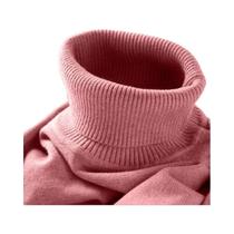 Suéter Masculino Slim Fit De Gola Alta, Leve, Com Mangas Longas, Casual, Em Cor Sólida, Moda De