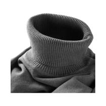 Suéter Masculino Slim Fit De Gola Alta, Leve, Com Mangas Longas, Casual, Em Cor Sólida, Moda De