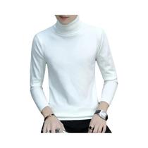 Suéter Masculino Slim Fit De Gola Alta Para Outono E Inverno, Casual E Versátil