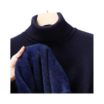 Suéter Masculino Slim Fit De Manga Longa Com Gola Alta, Anti-Pilling, Alta Qualidade, Pullover Em