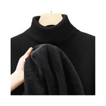 Suéter Masculino Slim Fit De Manga Longa Com Gola Alta, Anti-Pilling, Alta Qualidade, Pullover Em