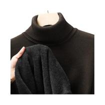 Suéter Masculino Slim Fit De Manga Longa Com Gola Alta, Anti-Pilling, Alta Qualidade, Pullover Em