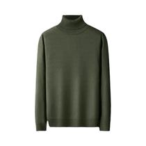 Suéter Masculino Slim Fit De Manga Longa Com Gola Alta Casual Streetwear Leve Em Cor Sólida