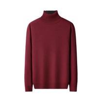 Suéter Masculino Slim Fit De Manga Longa Com Gola Alta Casual Streetwear Leve Em Cor Sólida