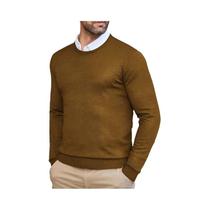 Suéter Masculino Slim Fit Leve Com Gola Redonda, Moda Casual De Outono, Pullover De Manga Longa