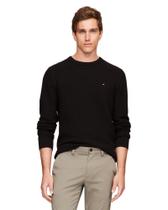 Suéter Masculino Tommy Hilfiger 9GG - Gola Redonda Preta - Estruturado