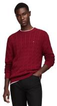 Suéter Masculino Tommy Hilfiger Cable Knit - Tamanho S - Cor Rouge