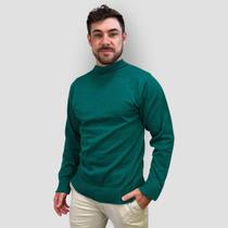 Suéter Masculino Tricô Gola Redonda Inverno Manga Longa Lisa