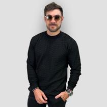 Suéter Masculino Tricot Frio Gola Redonda Tendência Inverno