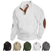 Suéter masculino VEPONOIX islandês com cotoveleiras branco 3XL