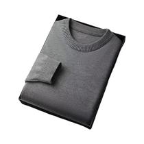 Suéter Masculino Vintage Com Gola Redonda, Manga Comprida, Leve, Cor Sólida, Jaqueta Casual De Malha