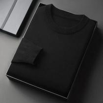 Suéter Masculino Vintage De Gola Redonda, Manga Longa, Leve, Em Cor Sólida, Jaqueta Casual Tricotada