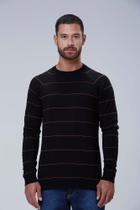 Suéter Mini Stripes Preto e Caramelo
