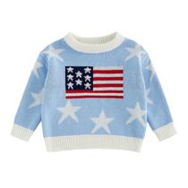Suéter Motlapol Toddler Baby Boy Girl 4 de julho Bandeira americana Suéter Motlapol Toddler Baby Boy Girl 4 de julho Bandeira americana
