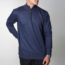 Suéter Old Money Meio Zíper com Gola Alta Masculino Manga Longa Gola polo Inverno Outono Diversas Co