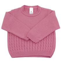 Suéter para Bebê Menina de Tricô Trabalhado Pink Duwell