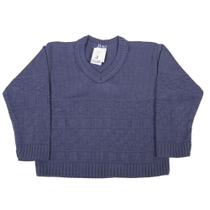 Suéter para Bebê Menino de Tricô Azul jeans Duwell