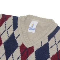 Suéter para Bebê Menino de Tricô Estampado Bege Duwell