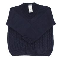 Suéter para Bebê Menino de Tricô Trabalhado Azul Escuro Duwell