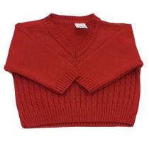 Suéter para Bebê Menino de Tricô Trabalhado Vermelho Duwell