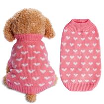 Suéter para cães Dxhycc Heart Knitted Warm Acrílico para cães pequenos