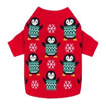 Suéter para cães Fitwarm Medium Ugly Christmas Penguin Xmas
