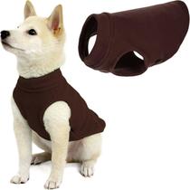 Suéter para cães Gooby Stretch Fleece Colete marrom para cães de médio porte