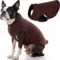 Suéter para cães Gooby Stretch Fleece Colete marrom para cães GG