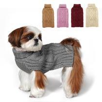 Suéter para cães KYEESE Cable Knit com gola alta para cães pequenos, cinza Suéter para cães KYEESE Cable Knit com gola alta para cães pequenos, cinza