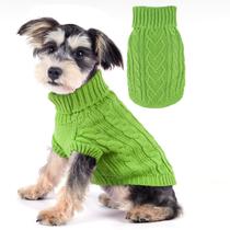 Suéter para cães Puppishy Small Warm Cable Knit Green