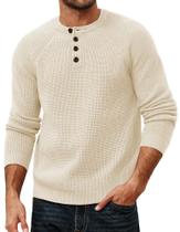 Suéter PJ PAUL JONES Waffle Knit Pullover Masculino branco