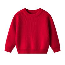 Suéter POBIDOBY Toddler Baby Boys Girls Algodão Tricotado Vermelho 7-8Y Suéter POBIDOBY Toddler Baby Boys Girls Algodão Tricotado Vermelho 7-8Y