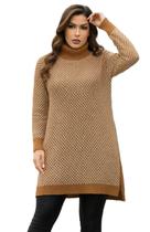 Suéter Poncho Malha Tricot Femiinino Quadriculado Suéter Poncho Malha Tricot Femiinino Quadriculado